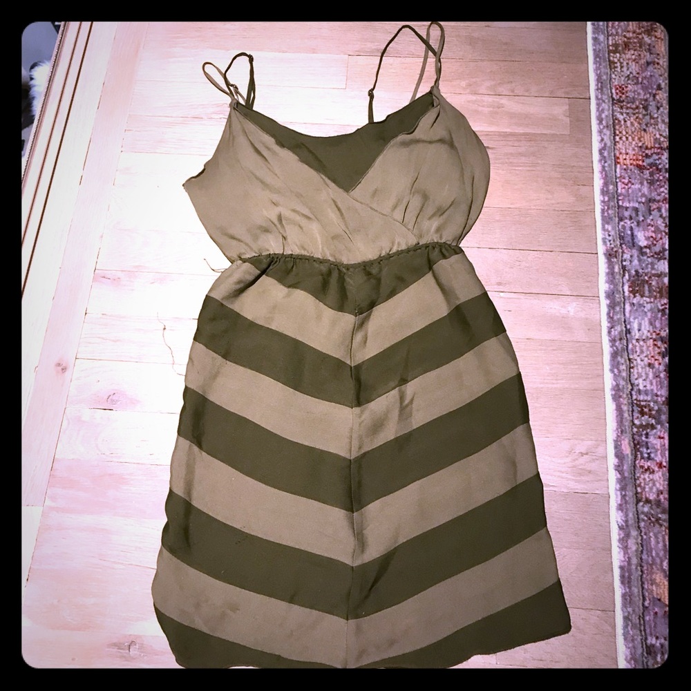 Alice + Olivia Silk Army Green Dress